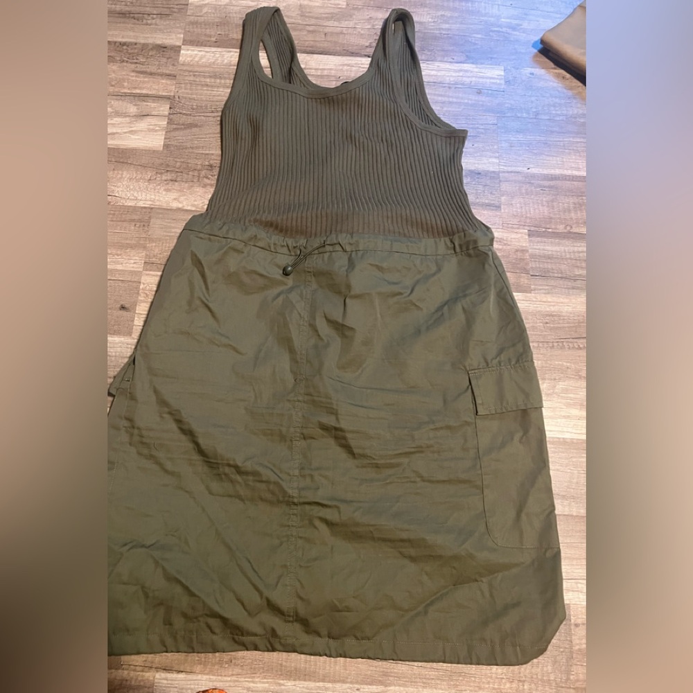 Mango Khaki Ribbed Knit Top